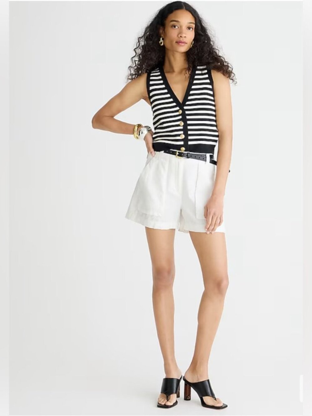 J. Crew | Seaside Cargo Linen Blend Shorts - White, Size 8